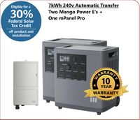 Package #6: Mango Power E: 120/240V Automatic Transfer: 7kWh Capacity | 6kW Output