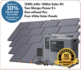Package #12: Mango Power E: 240v 1800w Solar: 120V | 7kWh Capacity | 3kW Output | Four 450w Solar Panels