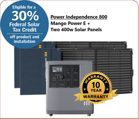 Package #3: Mango Power E: 800W Solar Power | 120V | 3.5 kWh Capacity | 3kW Output | Two 400w Solar Panels
