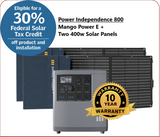 Package #3: Mango Power E: 800W Solar Power | 120V | 3.5 kWh Capacity | 3kW Output | Two 400w Solar Panels